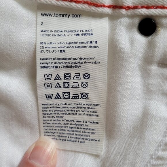 Tommy Hilfiger jean skirt white denim mini coastal cowgirl Western beach summer - Picture 6 of 12